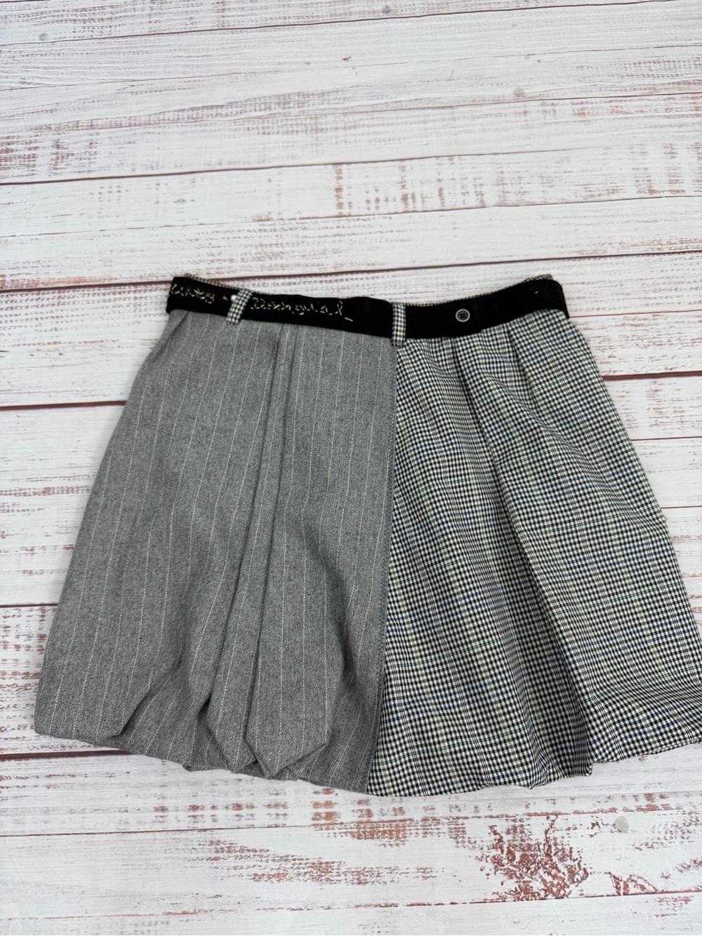 Desigual Size Medium Mixed Material Bubble Button Mini Skirt - Picture 4 of 11